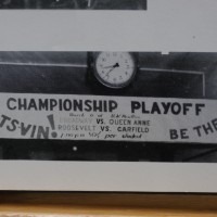 1946 Hallway Clock with sports banner