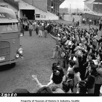 Japanese Americans leaving Camp Harmony for internment, August 1942