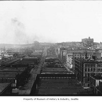 1900 Downtown Seattle looking north from James Street 
